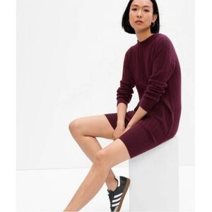 Gap sweater dress long sleeve burgundy wine plum crewneck